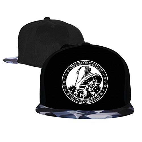 EAROBA Hip Hop Hat- Adjustable ACAB Flat Brim Bill Baseball Cap Gray