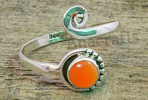 Orange Carnelian Toe Ring - 925 Sterling Silver Feet Body Jewellery Adjustable Toe Ring- Midi Ring For Girls Women Gift Jewellery Orange Carnelian Toe Ring - 925 Sterling Silver Feet Body Jewellery Adjustable Toe Ring- Midi Ring For Girls Women Gift Jewellery