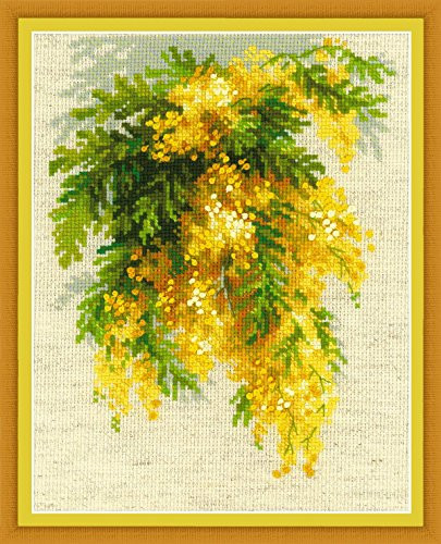 RIOLIS 1615 - Mimosa - Counted Cross Stitch Kit 7" x 9½" Zweigart 14 ct. Flaxen AIDA 15 Colors