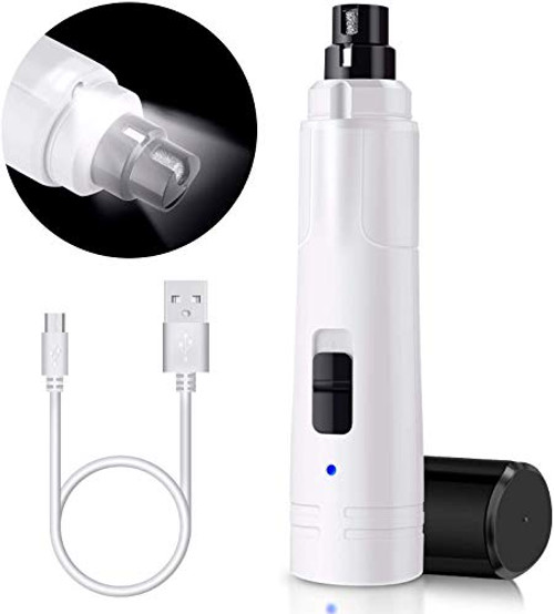 Casfuy Dog Nail Grinder with LED Light - Upgraded 2-Speed Electric Pet Nail Trimmer Powerful Painless Paws Grooming  and  Smoothing for Small Medium Large Dogs  and  Cats -White- Casfuy Dog Nail Grinder with LED Light - Upgraded 2-Speed Electric Pet Nail Trimmer Powerful Painless Paws Grooming  and  Smoothing for Small Medium Large Dogs  and  Cats -White-