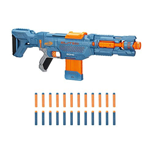 NERF Elite 2.0 Echo CS-10 Blaster -- 24 Official Darts- 10-Dart Clip- Removable Stock and Barrel Extension- 5 Tactical Rails