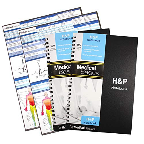 H and P Notebook -2 Pack- - Medical History and Physical Notebook- 100 Medical templates with Perforations