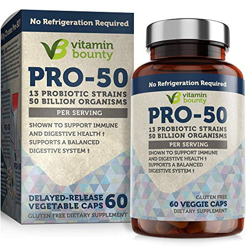 Vitamin Bounty - Pro 50 Probiotic - 13 Probiotic Strains- 50 Billion Organisms Per Serving -1 Pack-