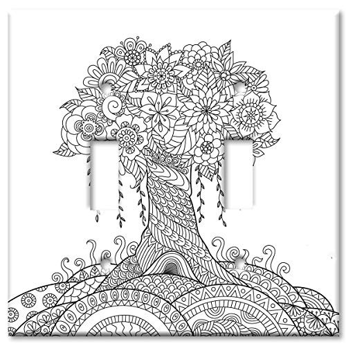 Art Plates 2-Gang Toggle OVERSIZE Switch Plate/OVER SIZE Wall Plate - Whimsical Tree