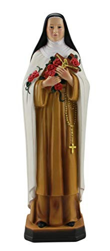 Woodington's Saint Therese of Lisieux Little Flower Catholic Religious Gifts 12 Inch Resin Colored Large Statue Figurine