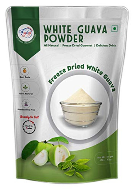 FZYEZY Natural Freeze Dried White Guava Fruit Powder for Kids and Adults | 1.76 oz -50gm- | Travel Friendly Ready to eat Readymade Healthy Snacks