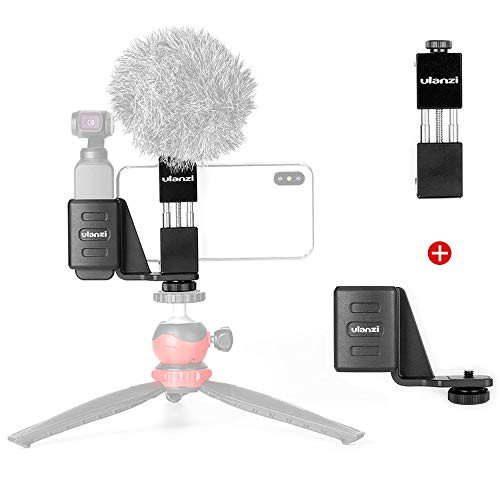 Handheld Phone Holder Set with Phone Clip and Mount Adapter Compatible with DJI OSMO Pocket Phone Holder Bracket Cold Shoe Extension Gimbal Accessories Safe Mounting for Tripod
