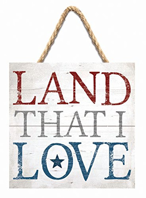 P. GRAHAM DUNN Land That I Love Americana Whitewash 7 x 7 Inch Wood Pallet Wall Hanging Sign P. GRAHAM DUNN Land That I Love Americana Whitewash 7 x 7 Inch Wood Pallet Wall Hanging Sign