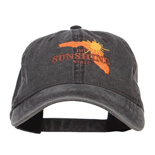 e4Hats.com Florida Sunshine State Embroidered Cap - Black OSFM