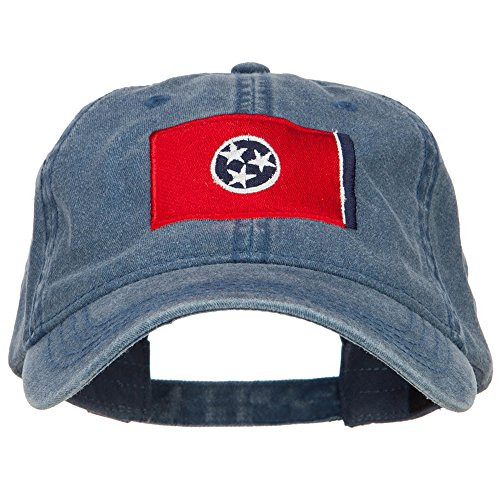 e4Hats.com Tennessee State Flag Embroidered Washed Cap - Navy OSFM