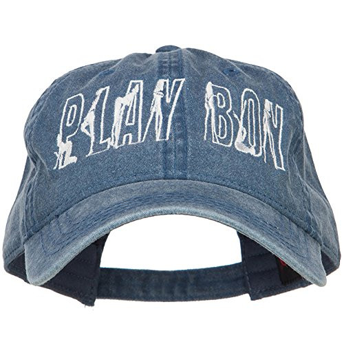e4Hats.com Playboy Embroidered Washed Buckle Cap - Navy OSFM