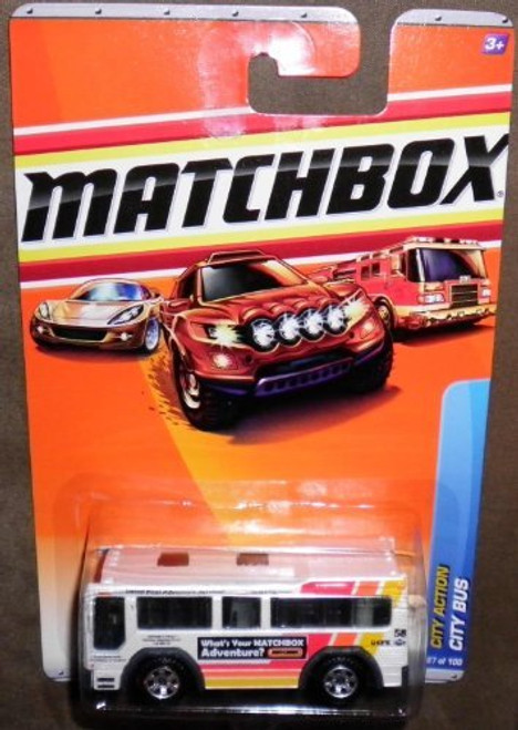 Matchbox 2011 City Action White Adventure City Bus 67