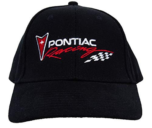 A and E Designs Pontiac Racing Hat Embroidered Cap- Black