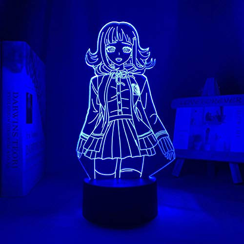 3D Night Light Desk Lamp Illusion Anime Stuff Chiaki Nanami Anime 3D Lamp Led Night Light Lamp for Bedroom Decor Kids Gift 7 Color Changing Touch WIWIWI HOICHAN