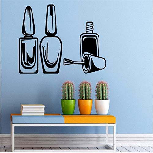 xjpgkd Nail Salon Vinyl Wall Decal Nail Polish Manicure Mural Art Wall Sticker Beauty Salon Nail Bar Shop Window Glass Home Decoration 70X112CM