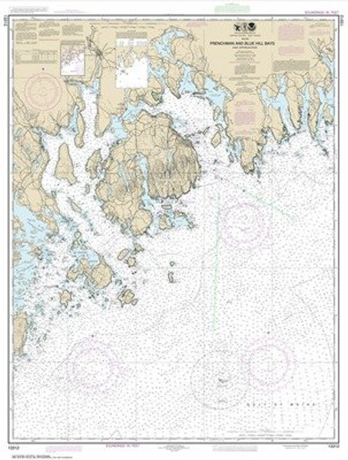 Synthetic Media NOAA Chart 13312- Frenchman and Blue Hill Bays and Approaches Synthetic Media NOAA Chart 13312- Frenchman and Blue Hill Bays and Approaches