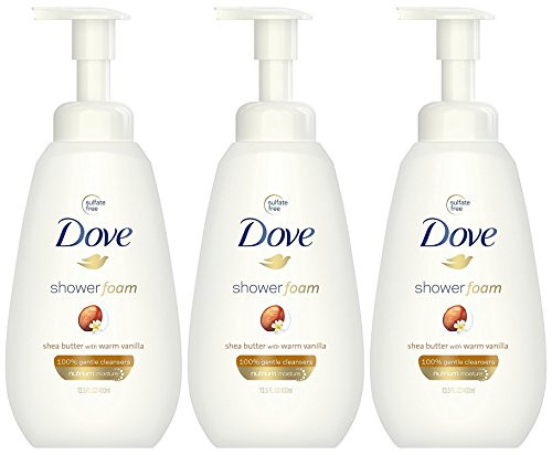 Dove Shower Foam Shea Butter with Warm Vanilla Foaming Body Wash, 13.5 Ounce (Pack of 3)