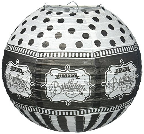 Amscan 241639 Paper Lanterns 9 1/2" Black and White