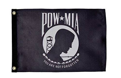 In the Breeze "POW/MIA" Lustre Grommeted Boat Flag, 12 by 18-Inch