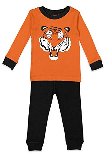 Tiger Face - Fierce Spirit Animal Infant/Toddler Shirt  and  Pants Set -Orange  and  Black Top/Black Bottoms- 6 Months-