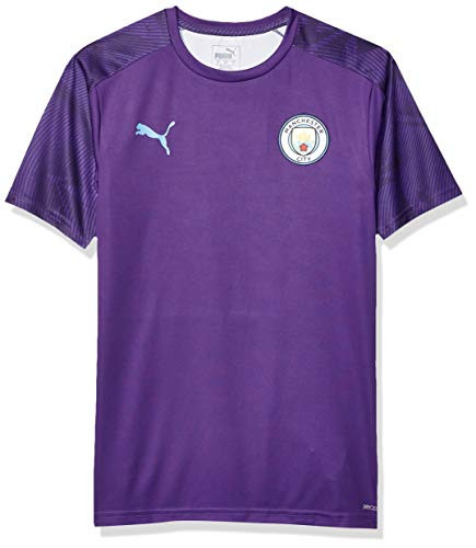 PUMA Mens International Soccer Manchester City Official Training Jersey Manchester City- Tillandsia Purple/Team Light Blue- Medium
