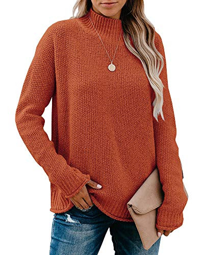 Saodimallsu Womens Turtleneck Oversized Sweaters Chunky Long Sleeve Loose Casual Pullover Slouchy Knit Jumper Tops -X-Large- AS Show-