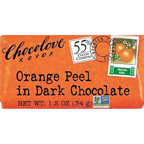 Chocolove Mini- Orange Peel in Dark Chocolate- 1.2 oz. -12 count-