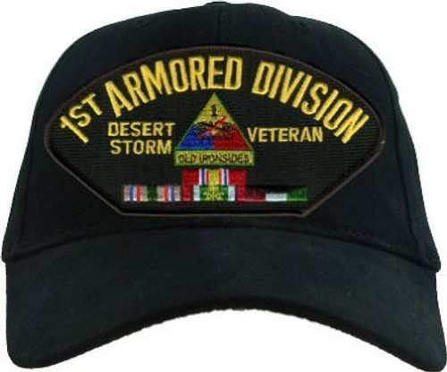 EAGLE CREST 1st Armored Division Desert Storm Veteran with Ribbons Cap EAGLE CREST 1st Armored Division Desert Storm Veteran with Ribbons Cap
