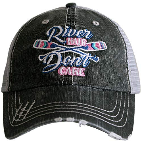 KATYDID River Hair Dont Care Baseball Cap - Trucker Hat for Women - Stylish Cute Sun Hat -Gray Blue- KATYDID River Hair Dont Care Baseball Cap - Trucker Hat for Women - Stylish Cute Sun Hat -Gray Blue-