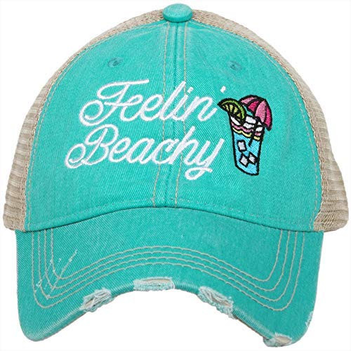 KATYDID Feelin Beachy Baseball Hat - Trucker Hat for Women - Stylish Cute Beach Hats for Women -Teal-