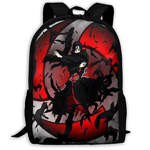 Men's Backpack Multipurpose Laptop Backpack Stylish Naruto Ninja Red Blood Sharingan Eye Bookbag for Sports Outdoors Running Travel Durable Backpack