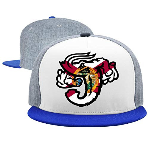 AolaZW Hip Hop Hat- Adjustable Jacksonville Jumbo Shrimp Florida Flag Flat Brim Bill Baseball Cap for Unisex Blue