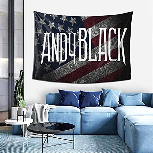 An and dy B and lack Logo Tapestry Colorful Art Wall Tapestry Psychedelic Wall Hanging Tapestry Decor Curtain Wall Carpet for Bedroom 60x40 Inch