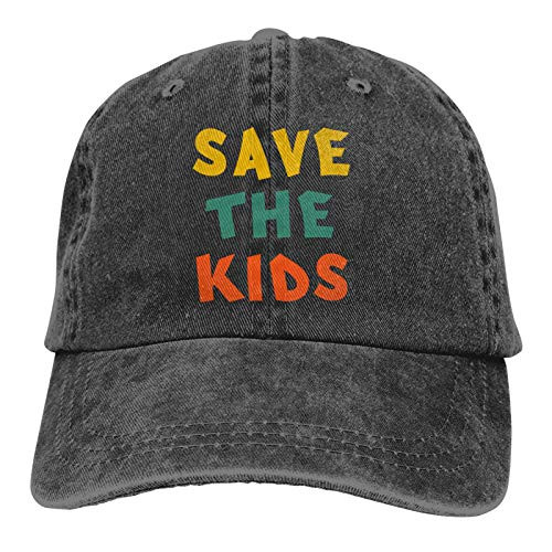 Save Our Children End Human Trafficking Awareness 2 Men's Adjustable Baseball Cap Vintage Washed Denim Dad Hat