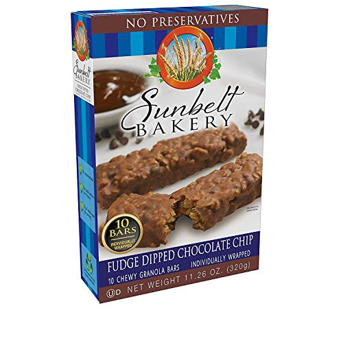 Sunbelt Fudge-Dipped CHOCOLATE CHIP Chewy Granola Bars 15-Count VALUE PACK -3 Boxes-
