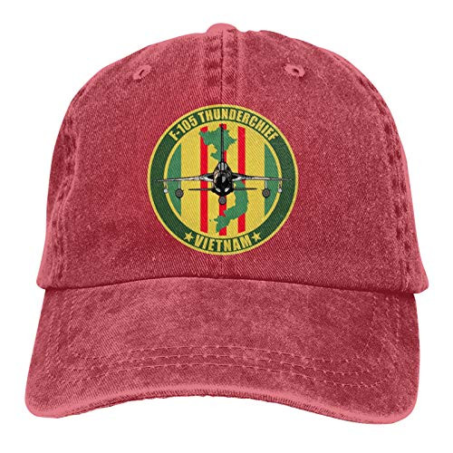 WENNUAN F-105 Thunderchief Unisex Adult Cap Adjustable Cowboys Hats Baseball Cap Red