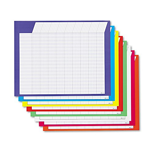 TREND Horizontal Incentive Chart Pack- 28w x 22h- Assorted Colors- 8/Pack