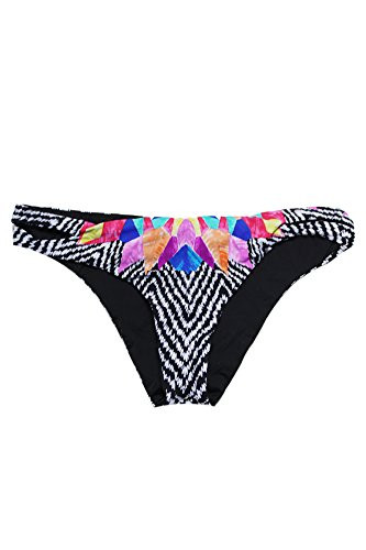 Bar III Womens Feathered Reversible Swim Bottom Separates B/W L