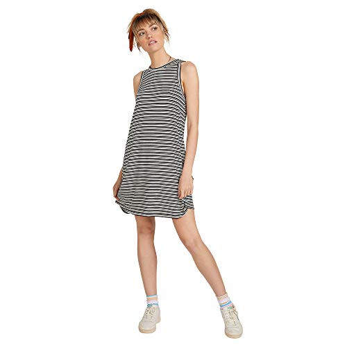 Volcom Women's What SHE Said Muscle Tank Dress- Black White- M