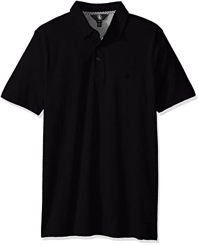 Volcom Men's Wowzer Modern Fit Cotton Polo Shirt- Black- Small