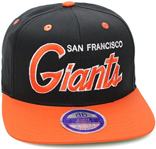 MLB Baseball Teams Flat Bill Script Style Snapback Hat Cap -One Size- San Francisco Giants-