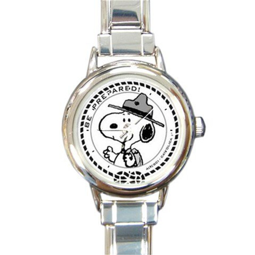 Snoopy The Peanuts Beagle Scout Round Italian Charm Watch Snoopy The Peanuts Beagle Scout Round Italian Charm Watch