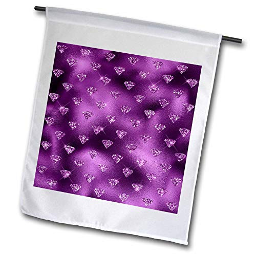 3dRose Glam Purple Image of Diamond Jewels On Image of Purple Foil Pattern - Flags -fl_341274_2-