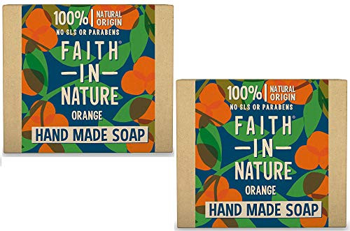 Faith In Nature Pure Vegetable Soap Orange 100g -2 Pack-