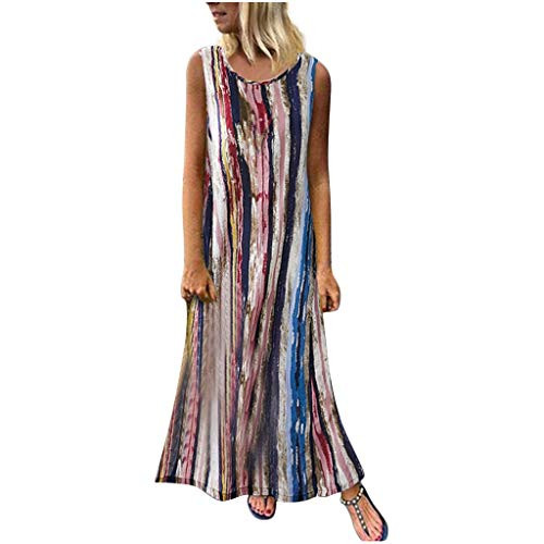 Gillberry Women's Dress Women's Summer Casual Loose Sleeveless Linen Boho Print Long Dress Plus Size Maxi Dresses Medium White 3 Gillberry Women's Dress Women's Summer Casual Loose Sleeveless Linen Boho Print Long Dress Plus Size Maxi Dresses Medium White 3