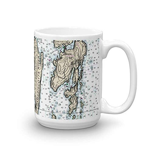 Chart Mugs Boothbay Harbor to Christmas Cove Nautical- 15oz - NOAA Nautical Charts