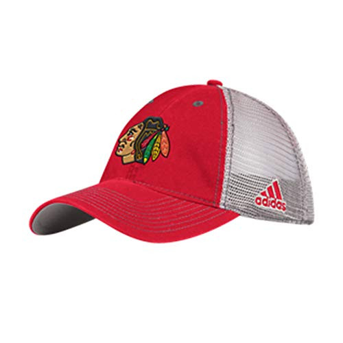 adidas Chicago Blackhawks Adult Flex Slouch Mesh Hat -L/XL- Red