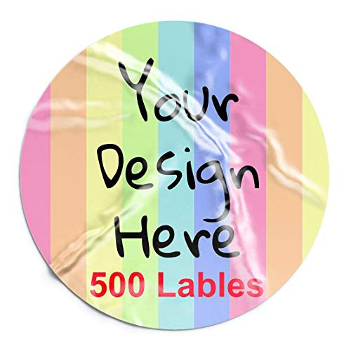 Custom Stickers Lables Personalized Labels 500 pcs Custom Stickers for Business Logo Glossy Custom Logo Stickers with Text Image Logo Wedding Favors Products Packaging -1.5 inch Circle-