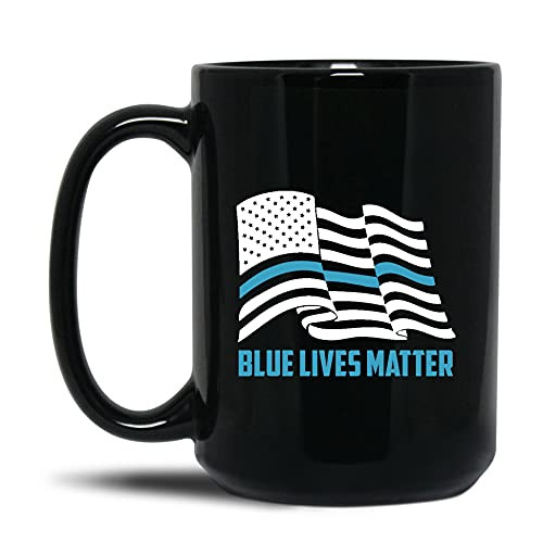Blue Lives Matter Flag Travel Coffee Mugs Gift Ideas For Friends / Family- Blue Lives Matter Black Coffee Mug- Blue Lives Matter Gag Gifts- Blue Lives Matter Ceramic Mug Cup 15 Oz. Blue Lives Matter Flag Travel Coffee Mugs Gift Ideas For Friends / Family- Blue Lives Matter Black Coffee Mug- Blue Lives Matter Gag Gifts- Blue Lives Matter Ceramic Mug Cup 15 Oz.