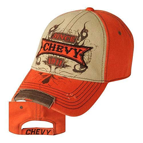 Chevrolet Chevy Bowtie Hat Cap Turmoil Orange Since 1911